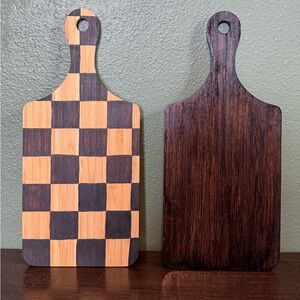 Handmade Checkered and Solid Wood Cutting Boards